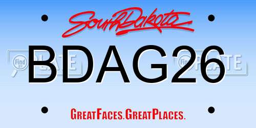 BDAG26 South Dakota License Plate