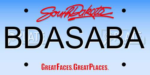 BDASABA South Dakota License Plate