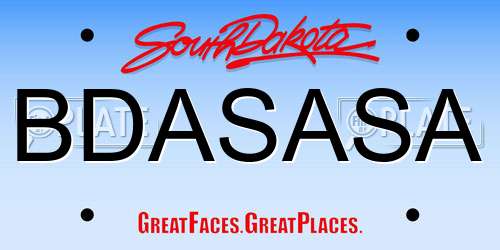 BDASASA South Dakota License Plate