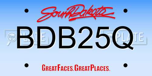 BDB25Q South Dakota License Plate