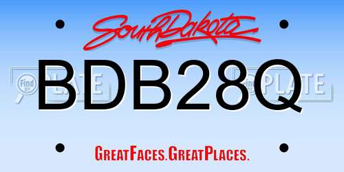 BDB28Q South Dakota License Plate