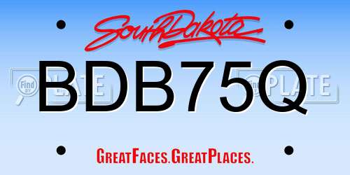 BDB75Q South Dakota License Plate