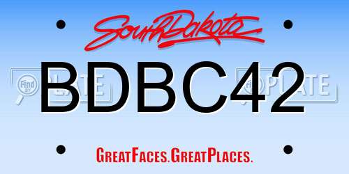 BDBC42 South Dakota License Plate
