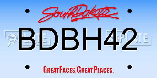 BDBH42 South Dakota License Plate