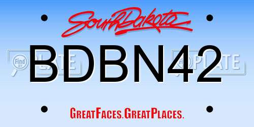 BDBN42 South Dakota License Plate