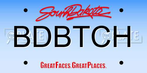 BDBTCH South Dakota License Plate
