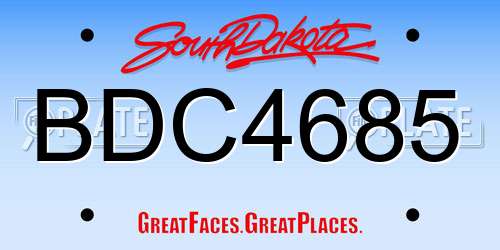 BDC4685 South Dakota License Plate