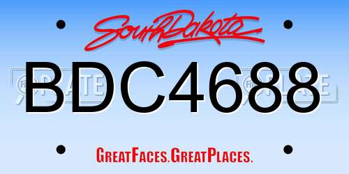 BDC4688 South Dakota License Plate