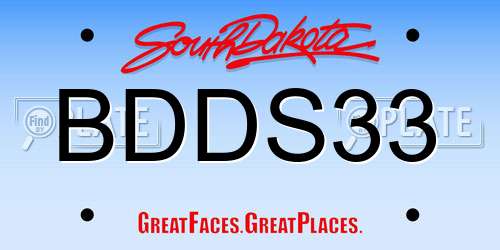 BDDS33 South Dakota License Plate