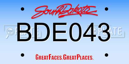 BDE043 South Dakota License Plate