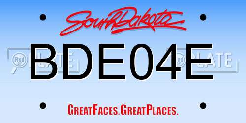 BDE04E South Dakota License Plate