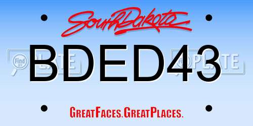 BDED43 South Dakota License Plate