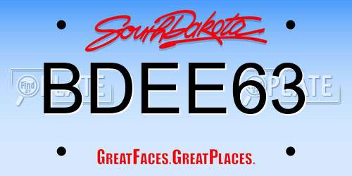 BDEE63 South Dakota License Plate
