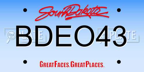 BDEO43 South Dakota License Plate