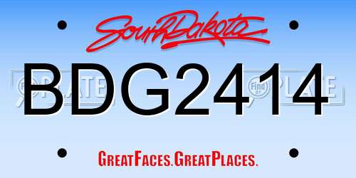 BDG2414 South Dakota License Plate