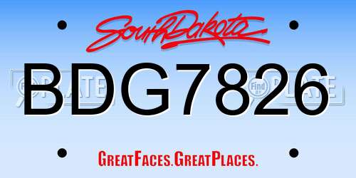 BDG7826 South Dakota License Plate