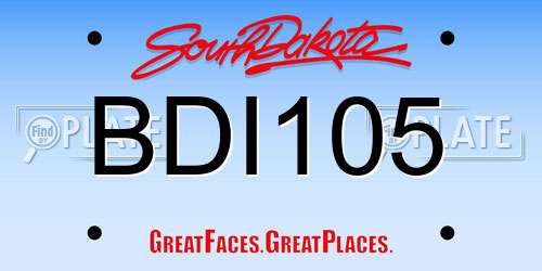 BDI105 South Dakota License Plate