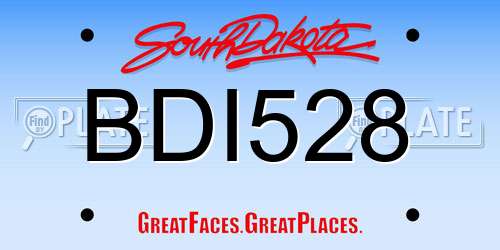 BDI528 South Dakota License Plate