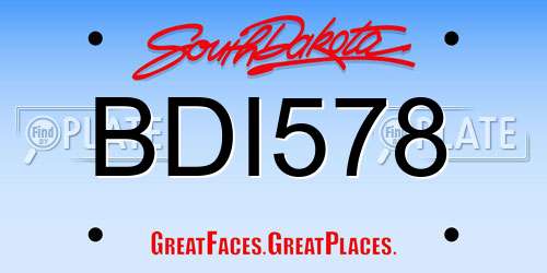 BDI578 South Dakota License Plate