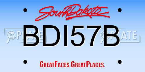 BDI57B South Dakota License Plate
