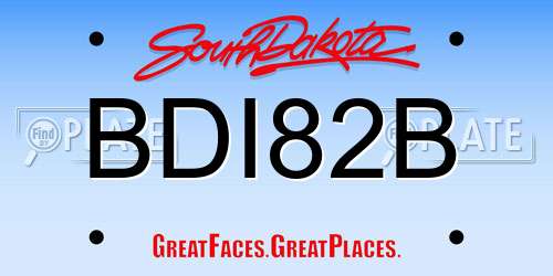 BDI82B South Dakota License Plate