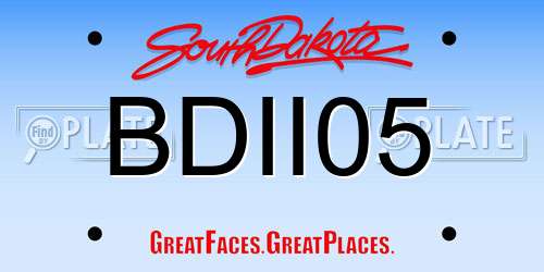 BDII05 South Dakota License Plate
