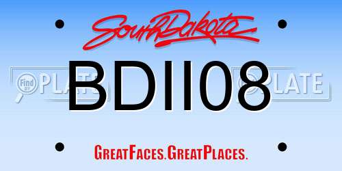 BDII08 South Dakota License Plate