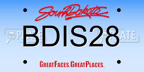 BDIS28 South Dakota License Plate