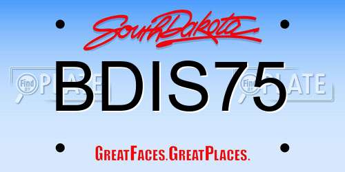 BDIS75 South Dakota License Plate