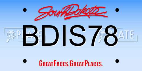BDIS78 South Dakota License Plate