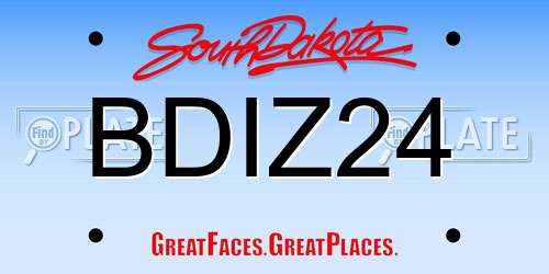 BDIZ24 South Dakota License Plate