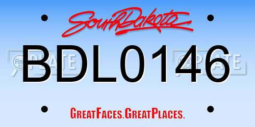 BDL0146 South Dakota License Plate