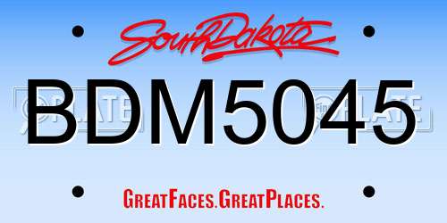 BDM5045 South Dakota License Plate