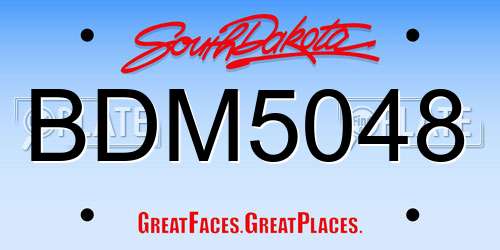 BDM5048 South Dakota License Plate