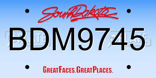 BDM9745 South Dakota License Plate
