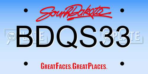 BDQS33 South Dakota License Plate
