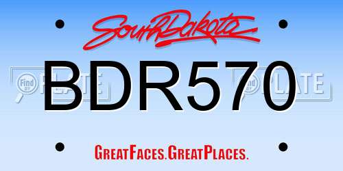 BDR570 South Dakota License Plate