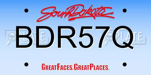 BDR57Q South Dakota License Plate