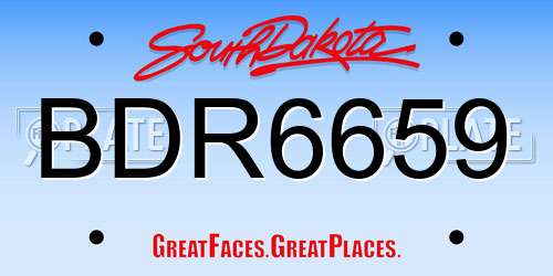 BDR6659 South Dakota License Plate