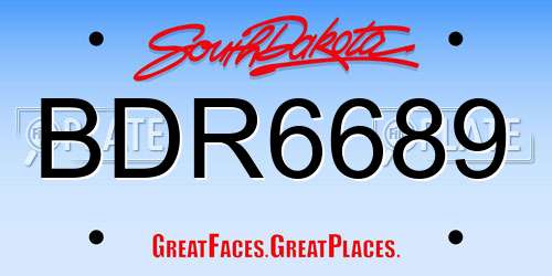 BDR6689 South Dakota License Plate