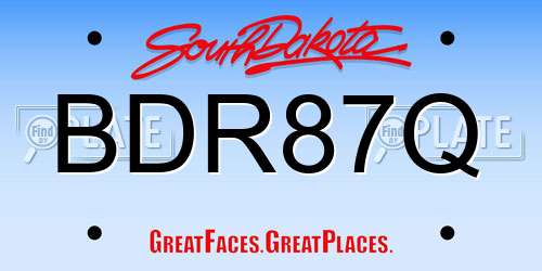 BDR87Q South Dakota License Plate