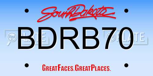 BDRB70 South Dakota License Plate