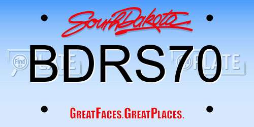 BDRS70 South Dakota License Plate
