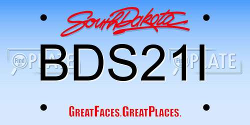 BDS21I South Dakota License Plate