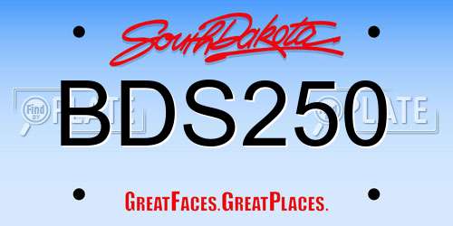 BDS250 South Dakota License Plate