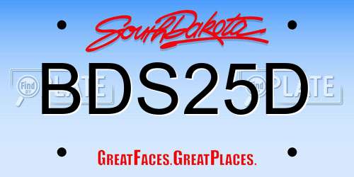 BDS25D South Dakota License Plate