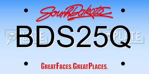 BDS25Q South Dakota License Plate