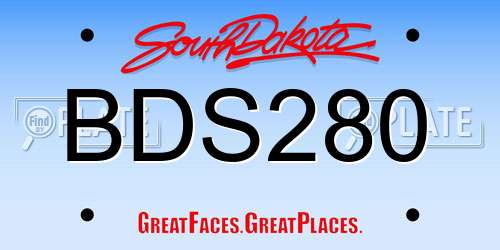 BDS280 South Dakota License Plate