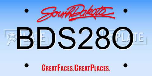 BDS28O South Dakota License Plate