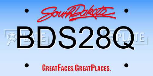 BDS28Q South Dakota License Plate